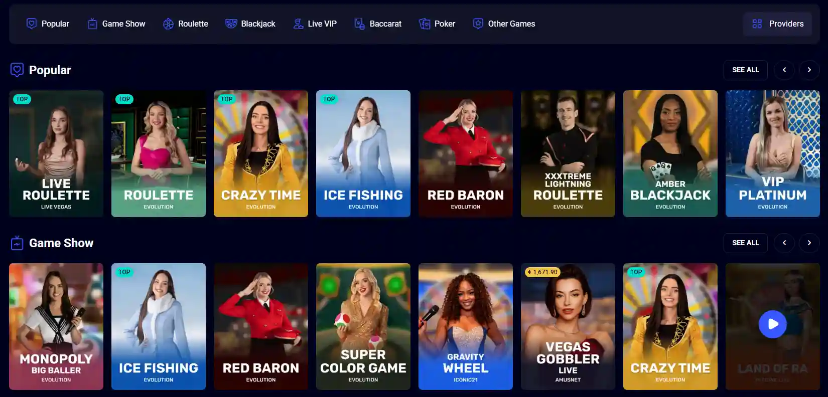 Jet4Bet Australian live casino category showing dealer tables and table-game filters